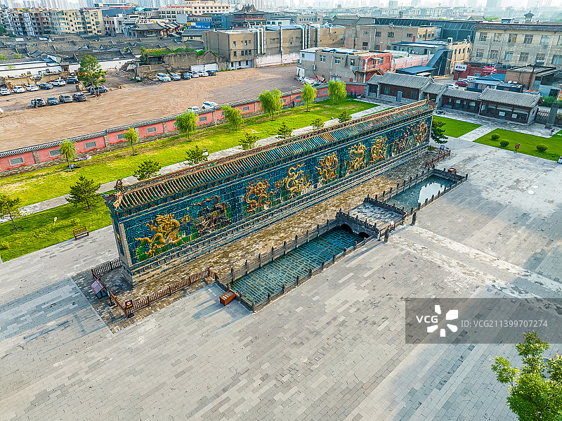 山西省大同市明代九龙壁风光图片素材