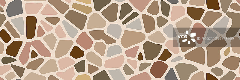 浅棕色无缝鹅卵石马赛克有机地板图片素材