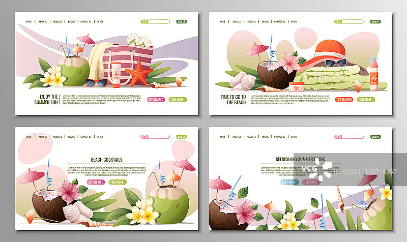夏季海滩主题网页图片素材