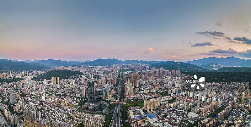 福建省,龙岩市,新罗区,都市风光,全景,航拍图片素材