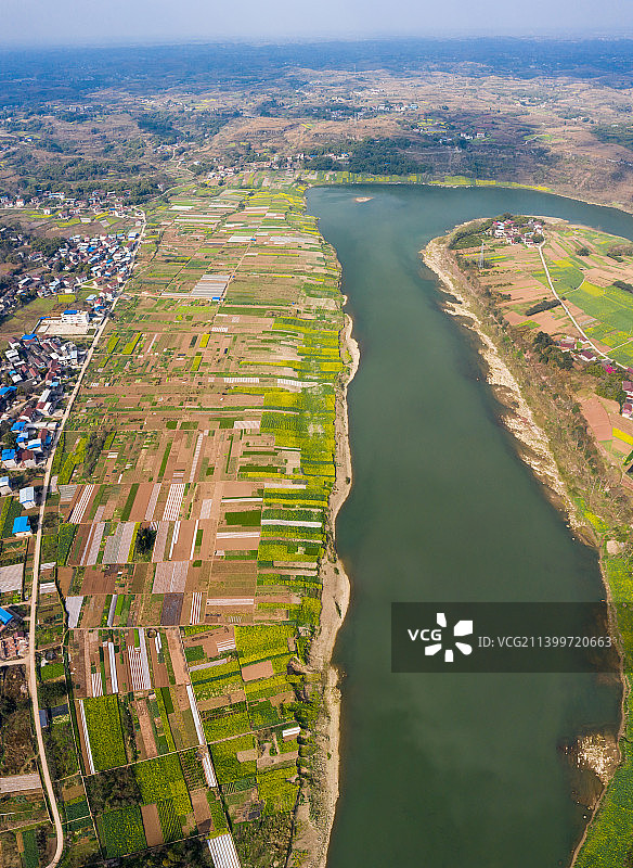 农业景观的高视角图片素材
