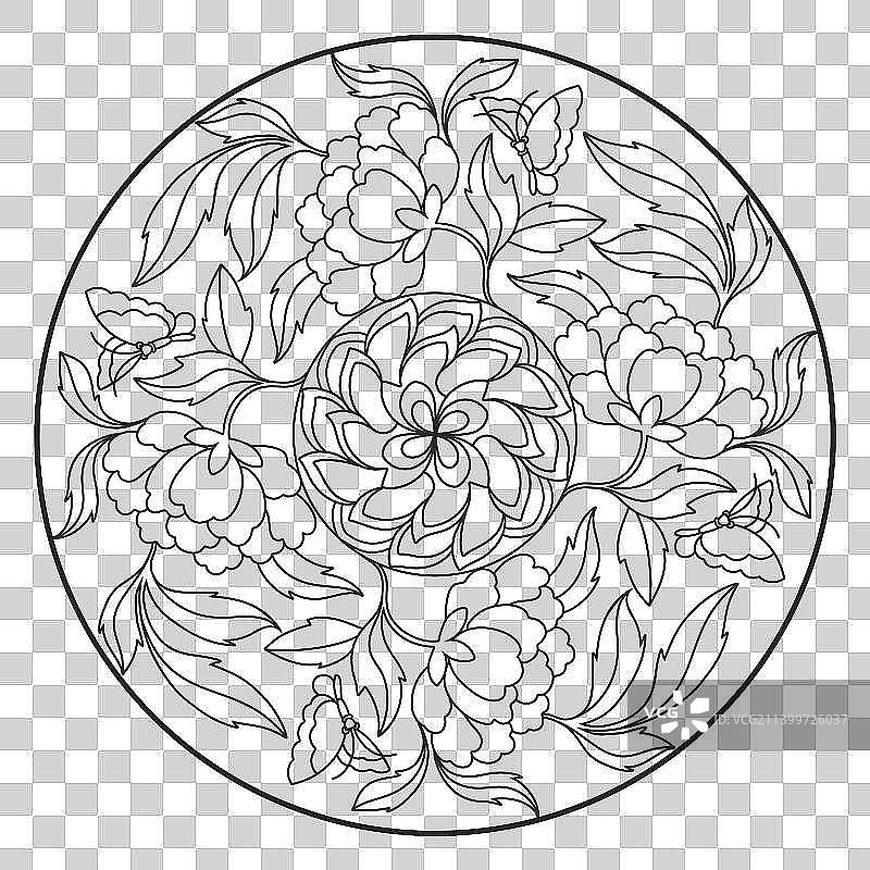 中国传统花草纹图样图片素材