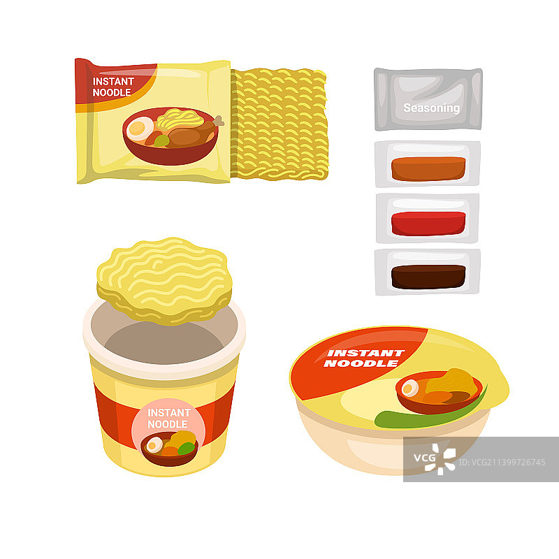 方便面杯套装图片素材