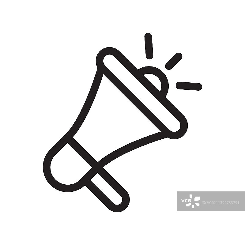 扬声器喇叭图标线条图片素材
