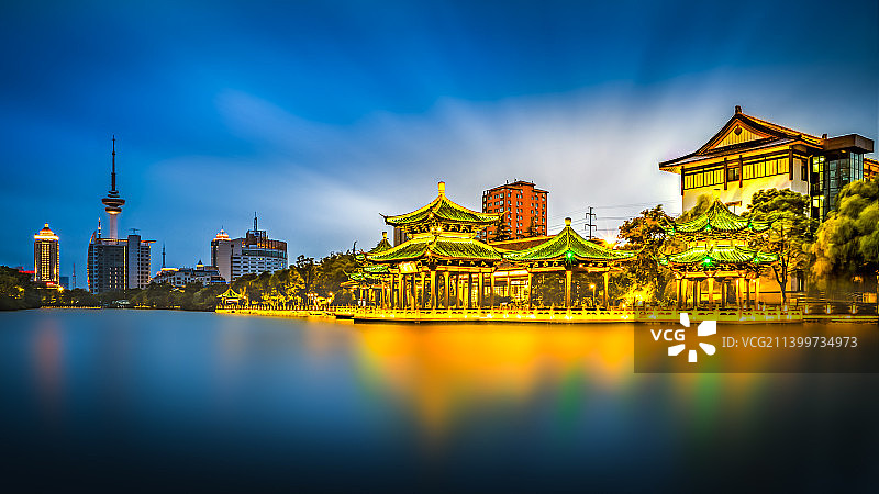 南通濠河的五亭图片素材