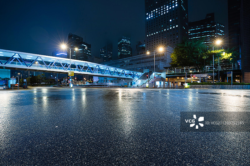 香港午夜湿滑道路图片素材