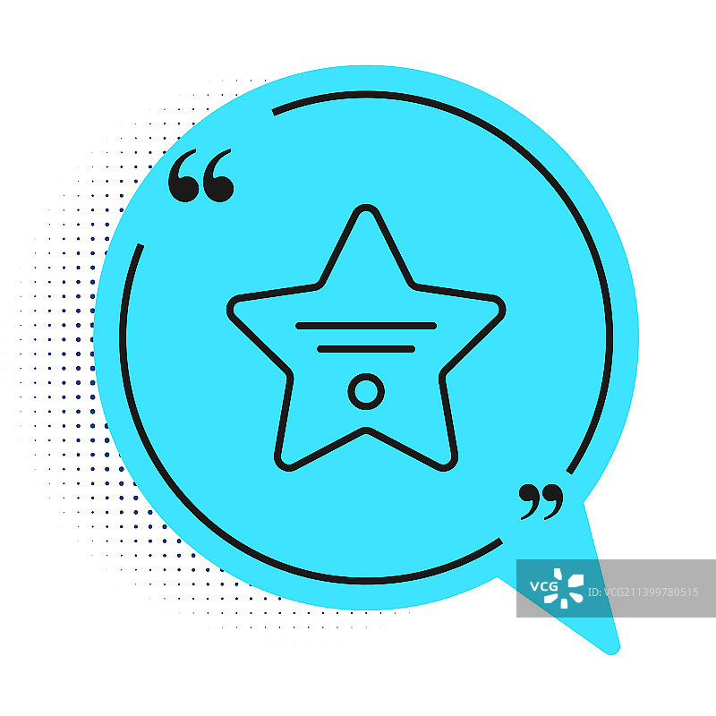 名人之路上的黑色线条星形图标图片素材