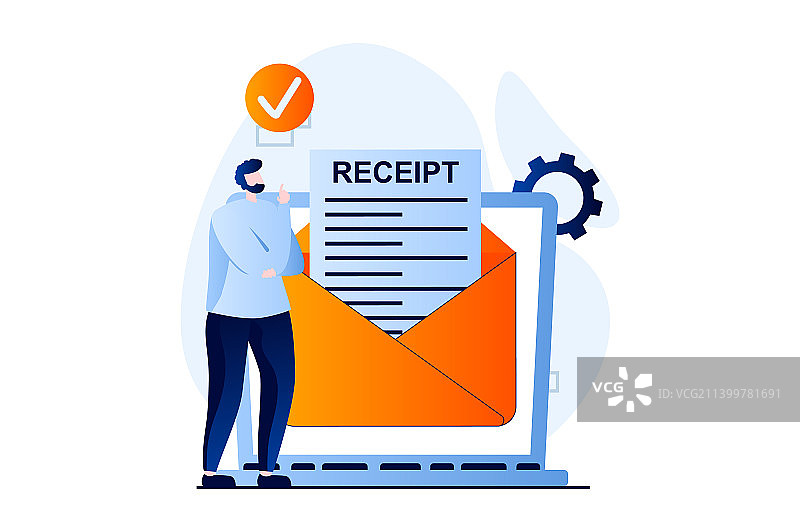 电子收据概念场景图片素材