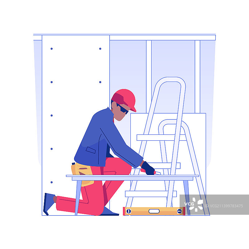 切割石膏板概念图片素材