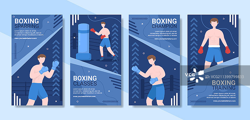 专业拳击运动社交媒体故事图片素材