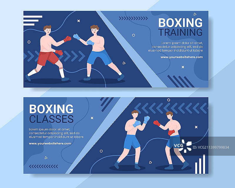 专业拳击banner模板卡通设计图片素材