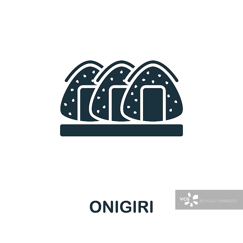 饭团图标单色简约线条快餐图标图片素材