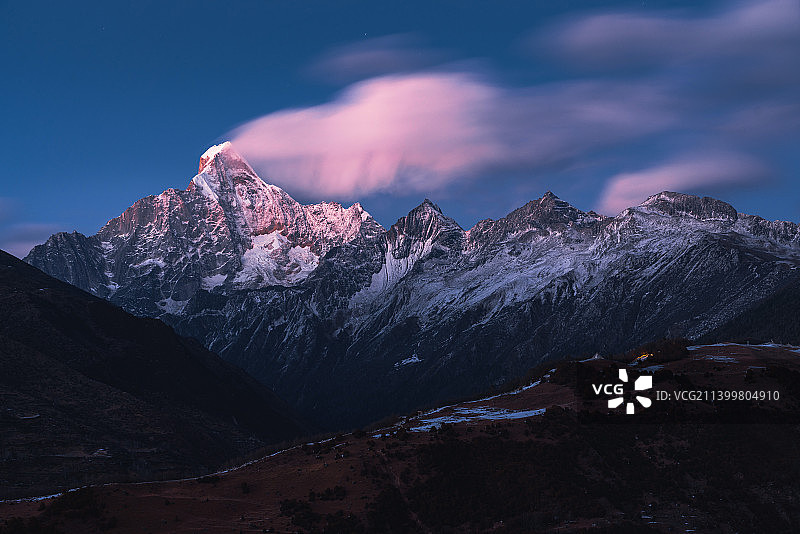 四川省四姑娘山晚霞图片素材