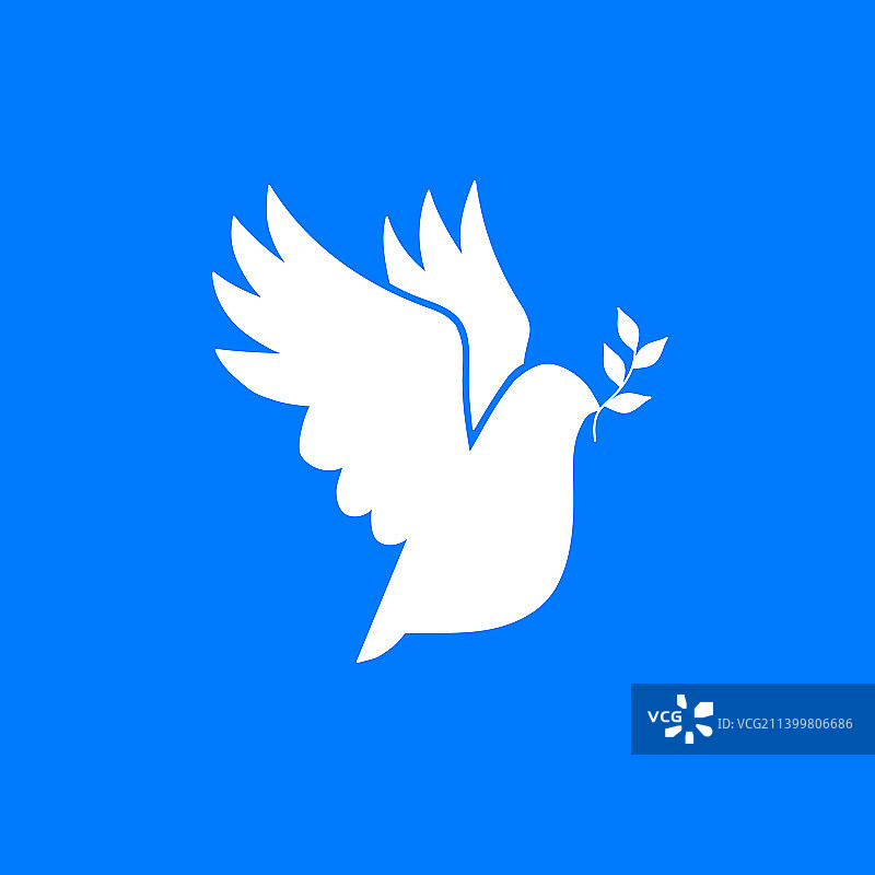 衔着橄榄枝的和平鸽图片素材