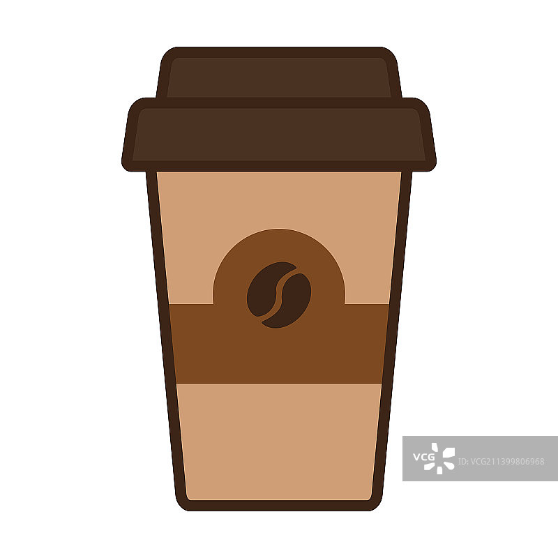 棕色带盖咖啡玻璃杯图片素材