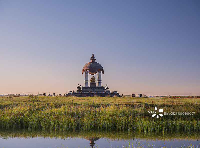 哈素海，成吉思汗广场。图片素材