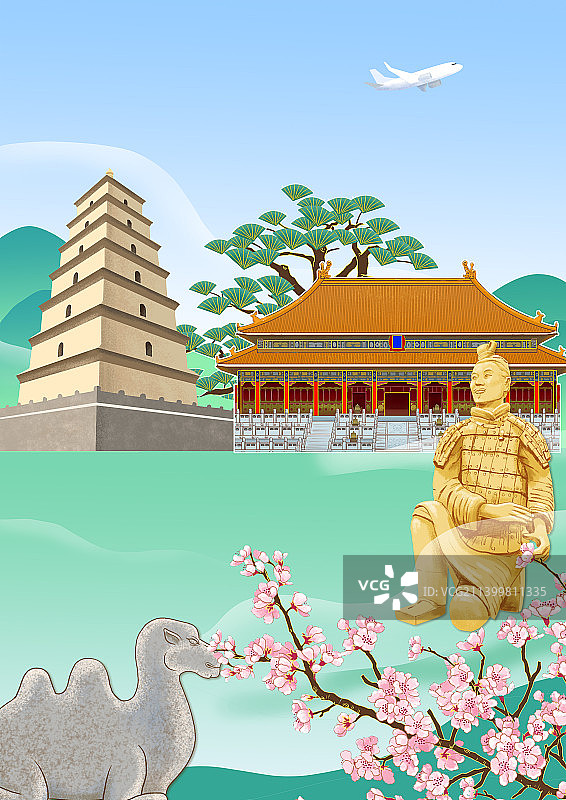 著名景点旅游插画图片素材