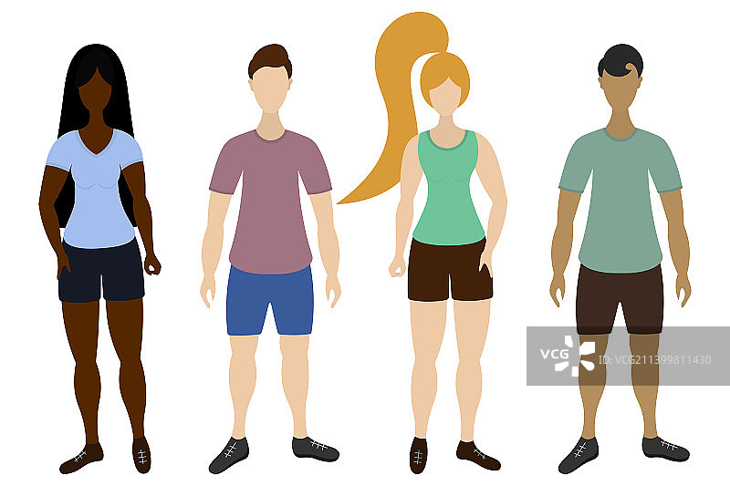 一群不同肤色的运动员图片素材