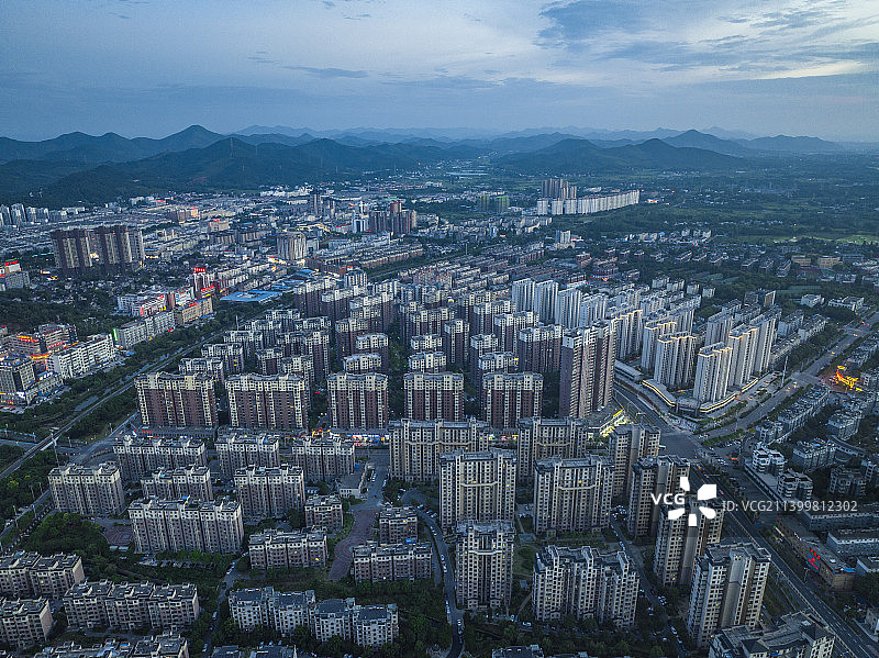 安徽芜湖繁昌城市风光日落夜景图片素材