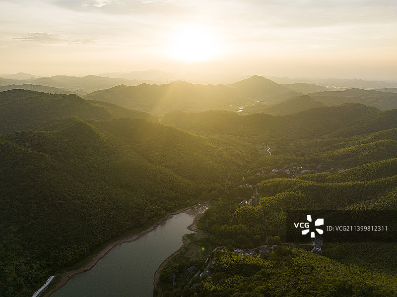 安徽芜湖繁昌日然风光日落图片素材