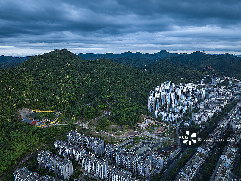 安徽芜湖繁昌城市风光日落夜景图片素材