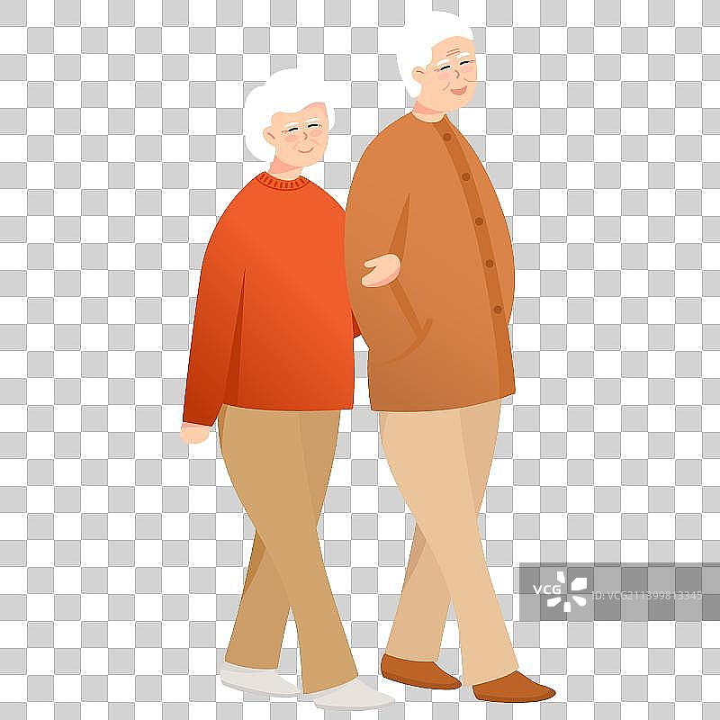 散步的一对老年夫妇图片素材