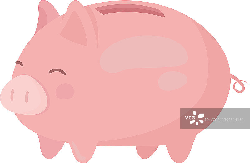 半扁平颜色对象的储蓄罐图片素材