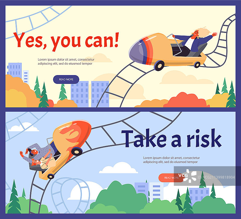 过山车游乐项目宣传单图片素材