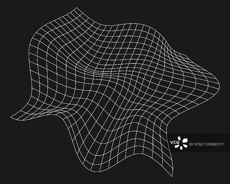 网络扭曲网格复古朋克设计元素图片素材