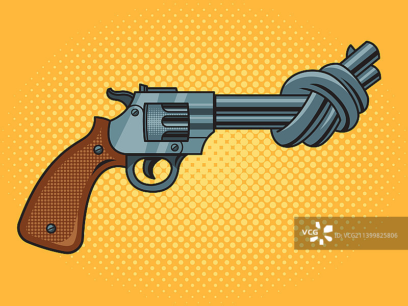 打结左轮手枪流行艺术图片素材