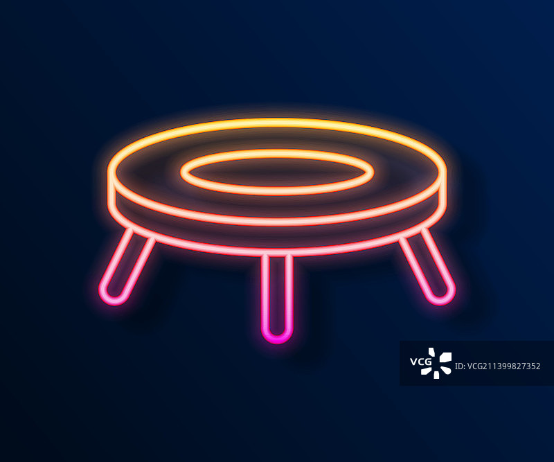 发光的霓虹灯线跳跃蹦床图标图片素材