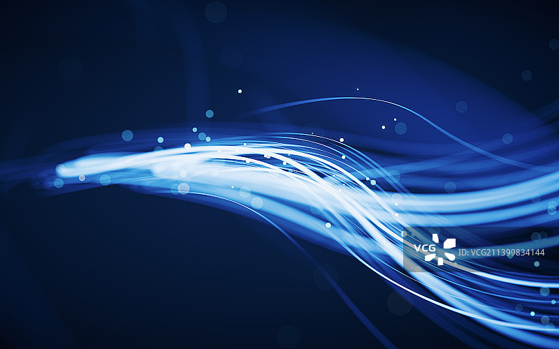 抽象流动的霓虹线条3D渲染图片素材