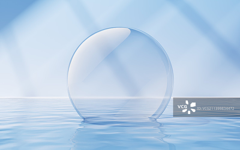 室内水面空房间3D渲染图片素材