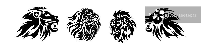 狮子头像剪影合集图片素材