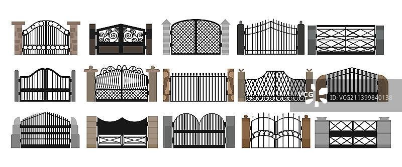 铁艺栅栏门金属卡通庄园图片素材