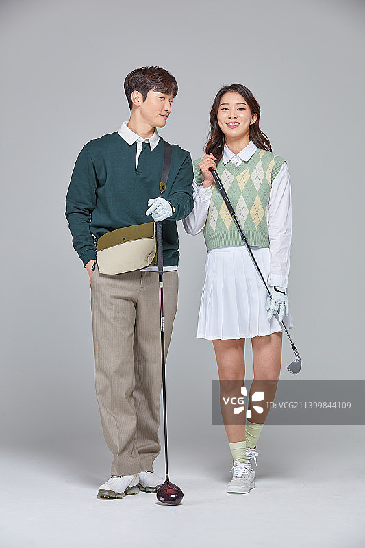 情侣、高尔夫、时尚、MZ一代图片素材