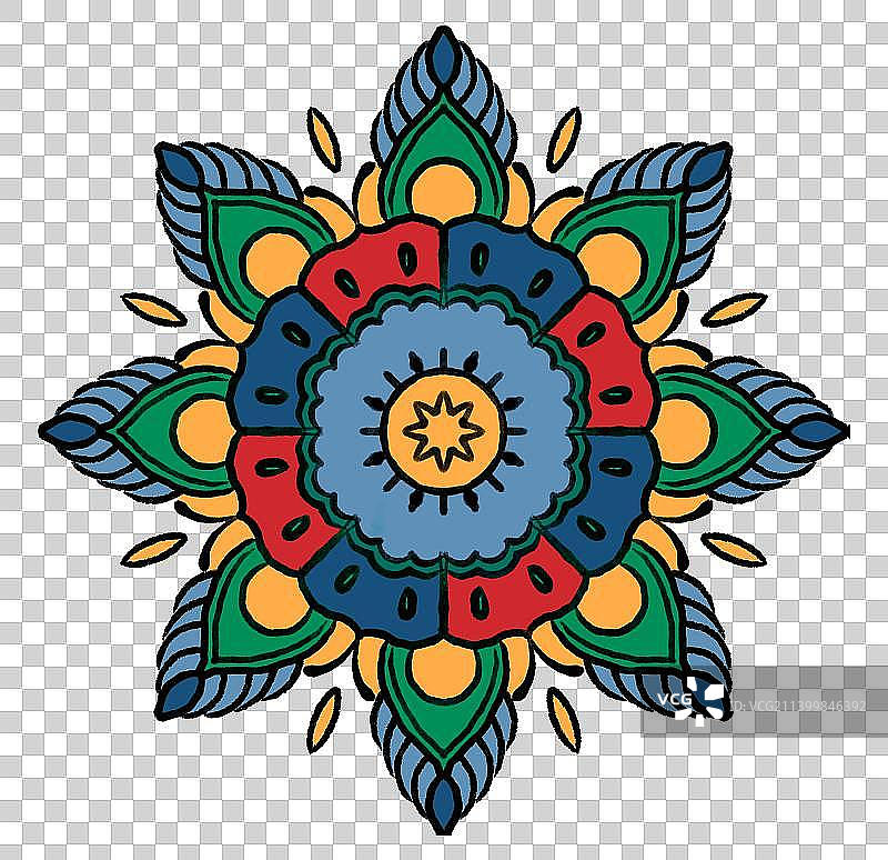 国潮古风坐莲纹样图片素材