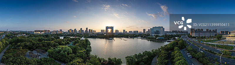 台风过境下的江苏靖江航拍全景图图片素材