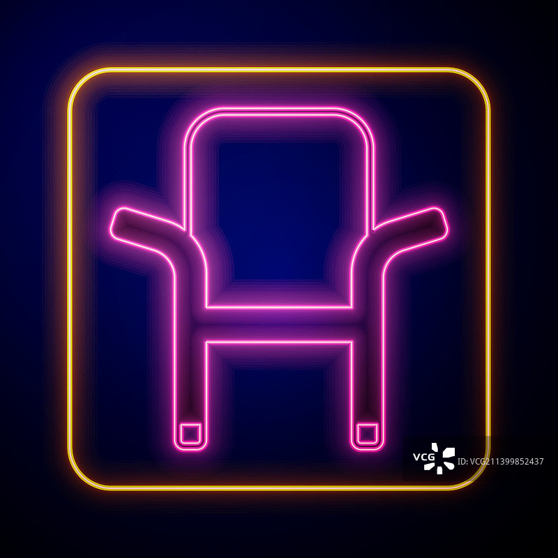 发光的霓虹灯露营便携式折叠椅图标图片素材