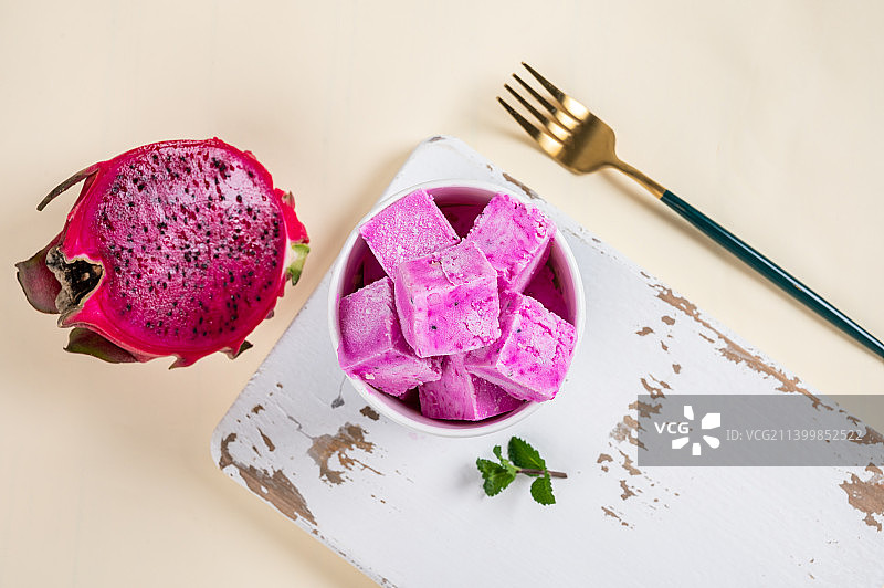 炒酸奶图片素材