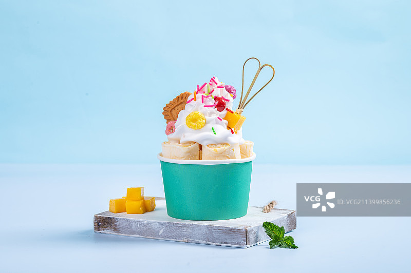 炒酸奶图片素材