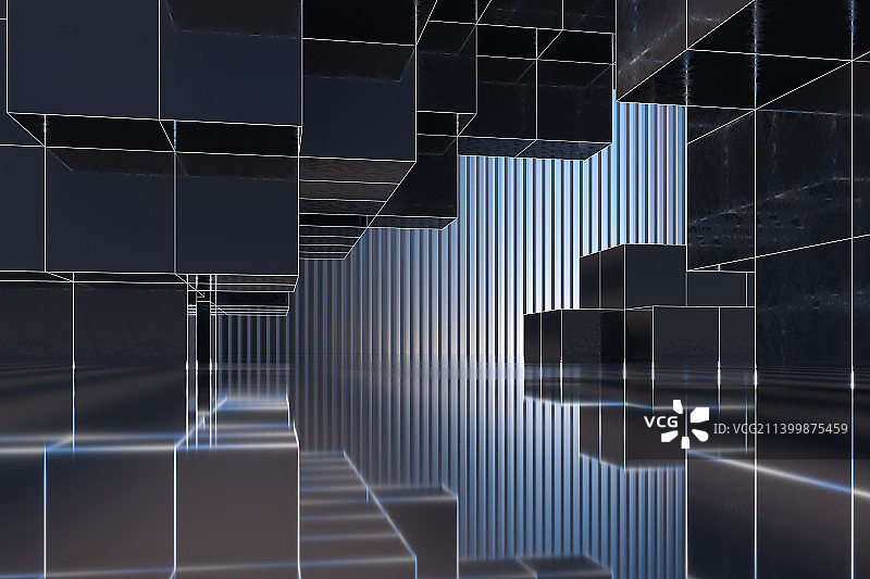 3D霓虹灯空间背景图片素材