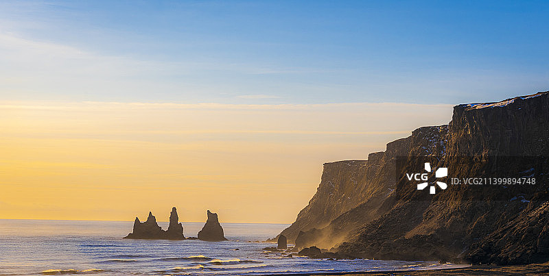 冰岛维克冬季黄金时段图片素材