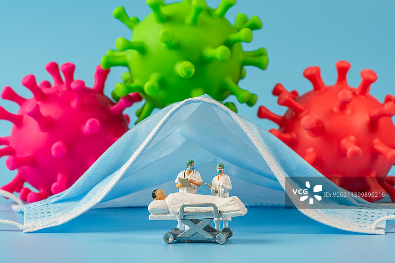 新冠肺炎患者救治康复治疗创意微缩景观图片素材