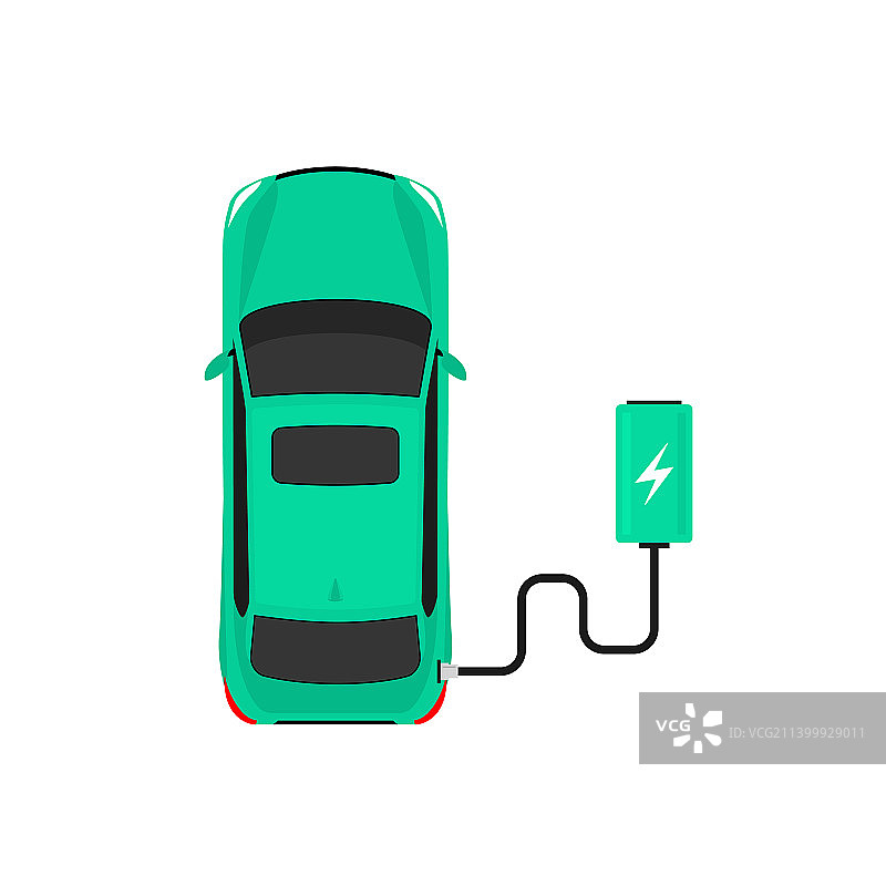 电动汽车充电器俯视图图片素材