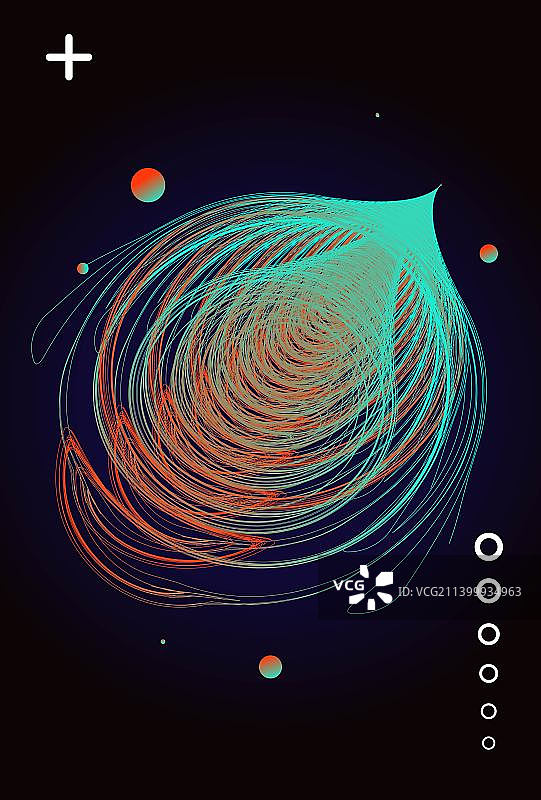 元宇宙科技感三维线条矢量海报图片素材