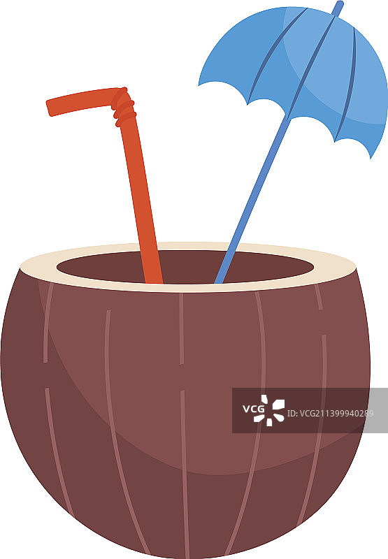 椰子热带鸡尾酒图标图片素材