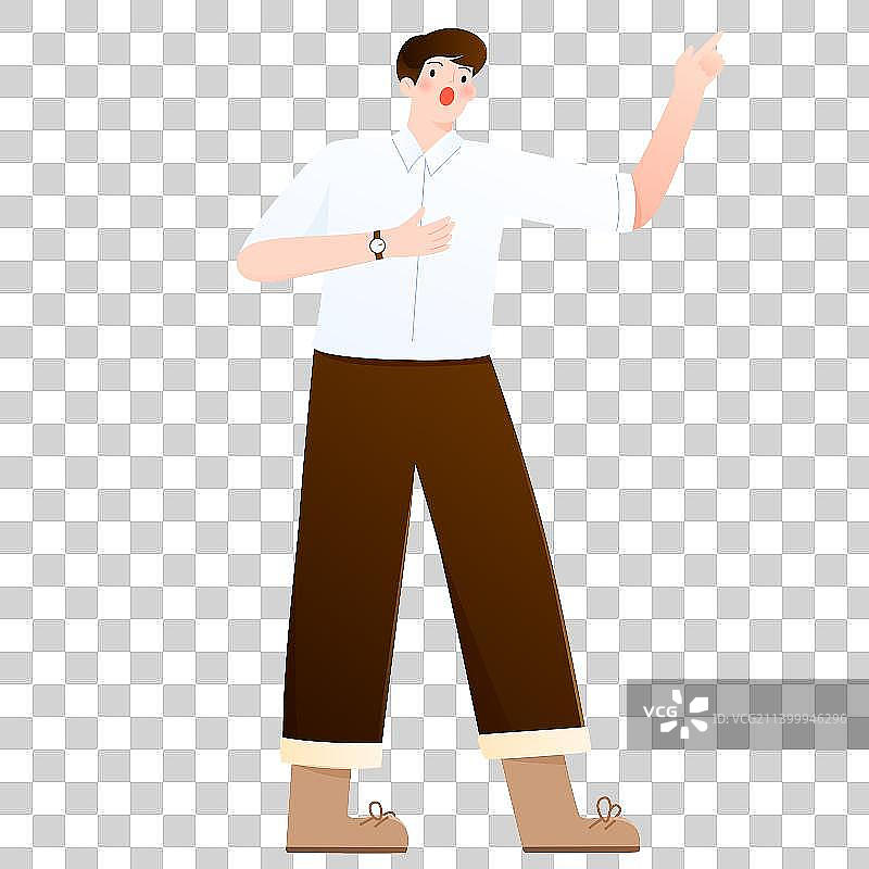 开心唱歌的男子矢量人物插画元素图片素材