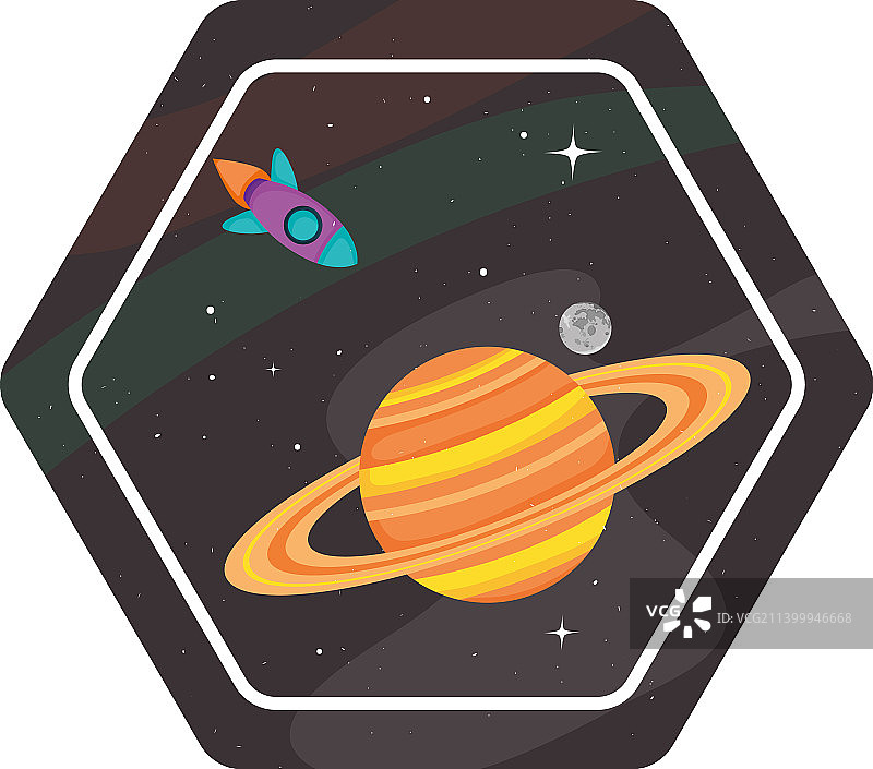 土星和火箭图片素材