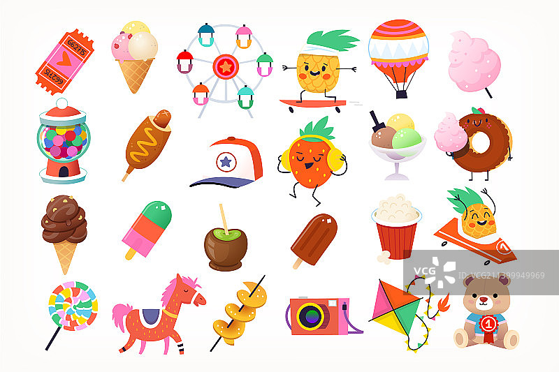 游乐园美食饮品夏日娱乐活动图片素材